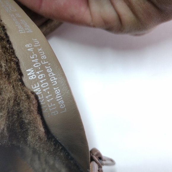 Baretraps Extreme Brown Suede Ankle Boots l Size 8 M l Leather Faux fur - Picture 8 of 10